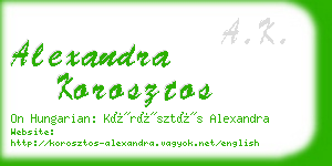 alexandra korosztos business card